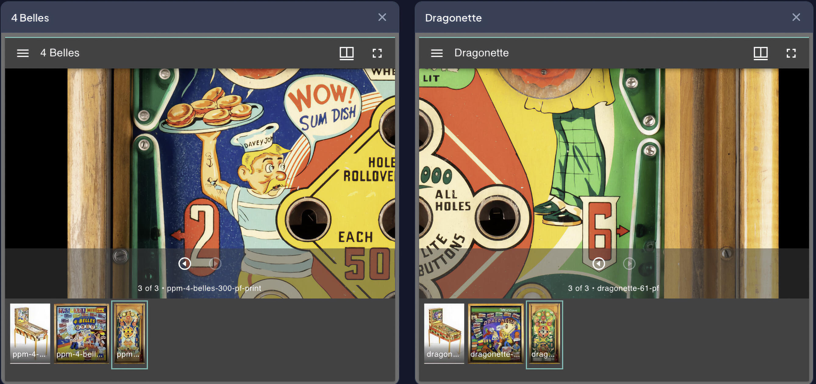 Dragonette and 4-Belles pinball machines comparison