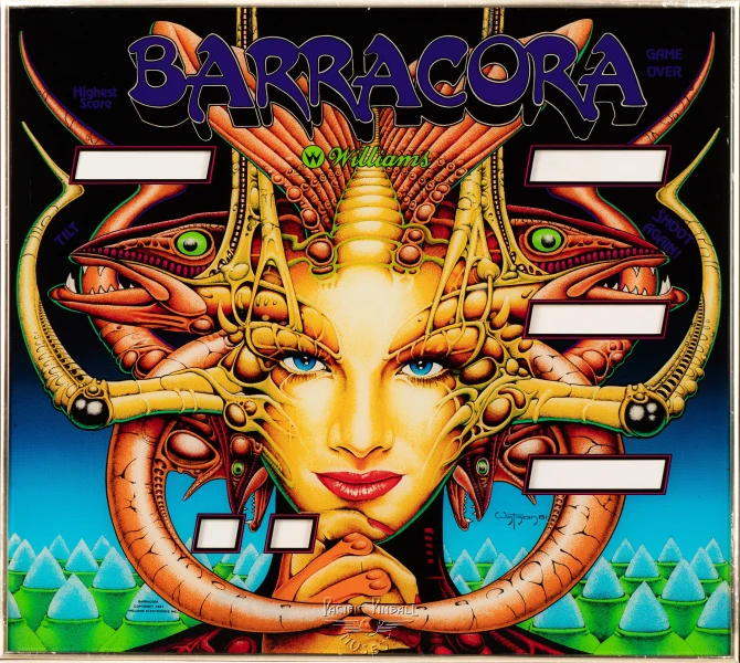 barracora-artwork-bg.jpg pinball machine - Preview image showing playfield artwork and design details