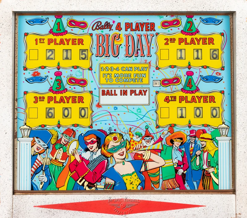 big-day-1001-bg.jpg pinball machine - Preview image showing playfield artwork and design details