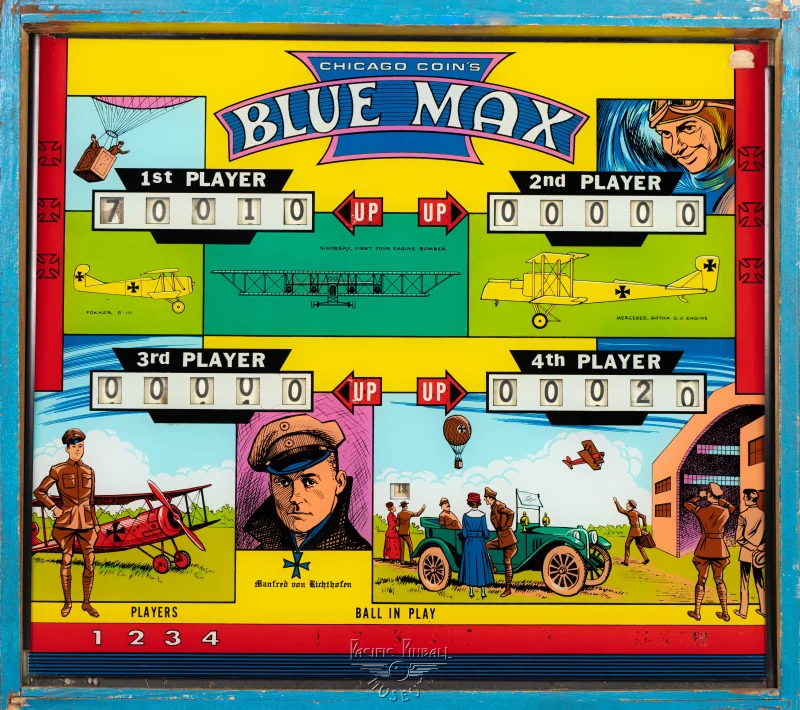 blue-max-496-bg.jpg pinball machine - Preview image showing playfield artwork and design details