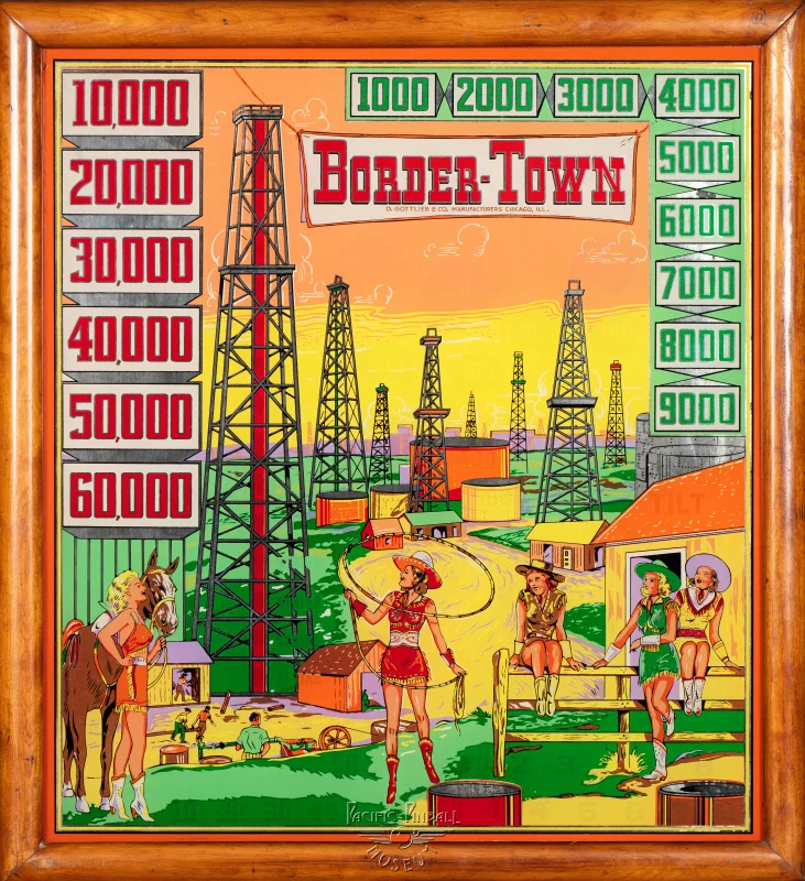 border-town-1430-bg.jpg pinball machine - Preview image showing playfield artwork and design details