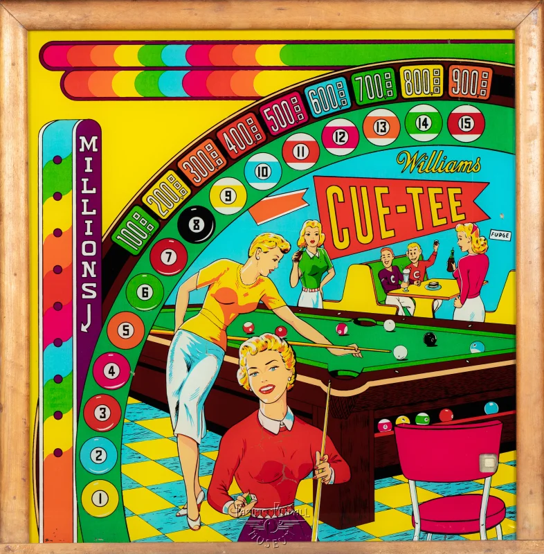 cue-tee-1380-bg.jpg pinball machine - Preview image showing playfield artwork and design details