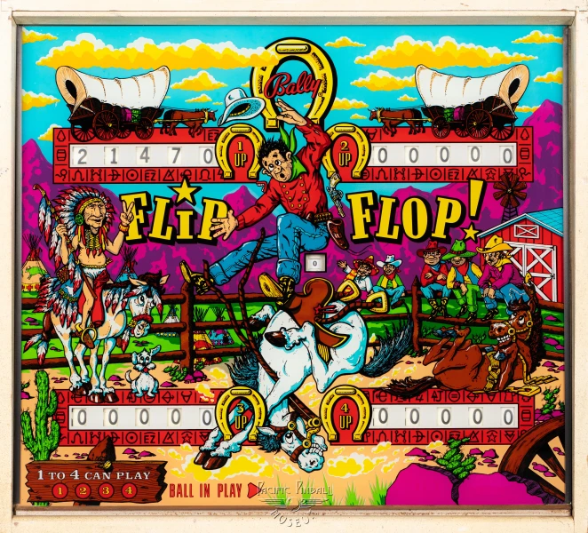 flip-flop-635-bg.jpg pinball machine - Preview image showing playfield artwork and design details