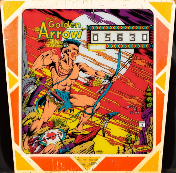 golden-arrow-688-bg.jpg pinball machine - Preview image showing playfield artwork and design details
