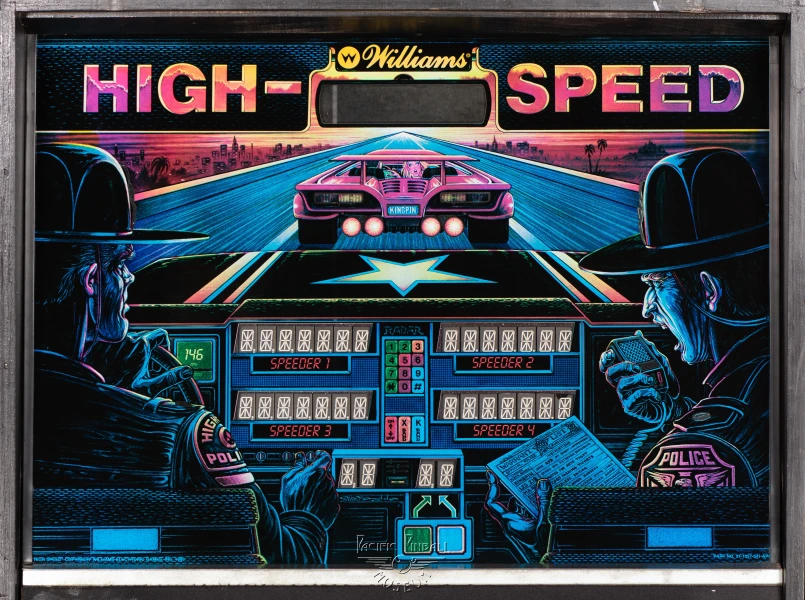 high-speed-937-bg.jpg pinball machine - Preview image showing playfield artwork and design details