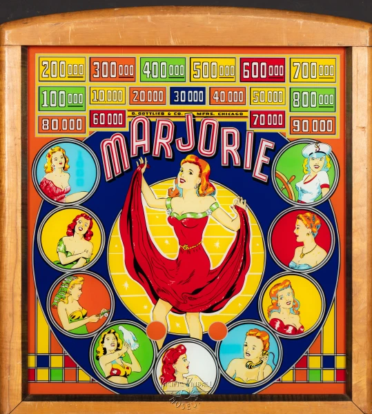 marjorie-1469-bg.jpg pinball machine - Preview image showing playfield artwork and design details