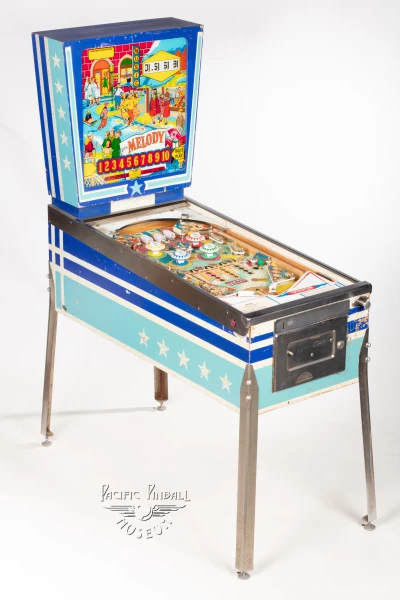 melody-157-34.jpg pinball machine - Preview image showing playfield artwork and design details