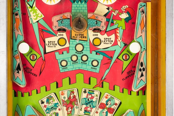 ppm-4-queens-190-pf-print.jpg pinball machine - Preview image showing playfield artwork and design details