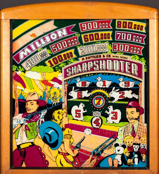 sharpshooter-1344-bg.jpg pinball machine - Preview image showing playfield artwork and design details