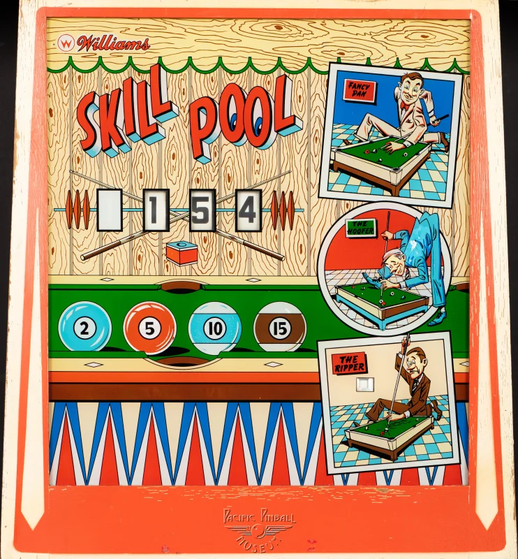 skill-pool-863-bg.jpg pinball machine - Preview image showing playfield artwork and design details