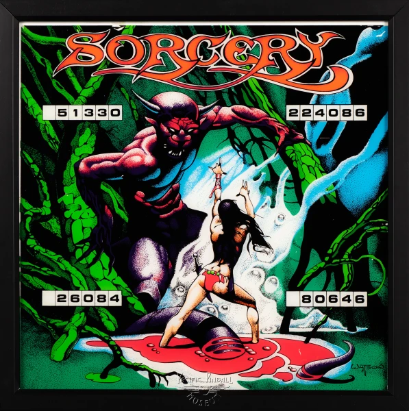 sorcery-artwork-bg.jpg pinball machine - Preview image showing playfield artwork and design details