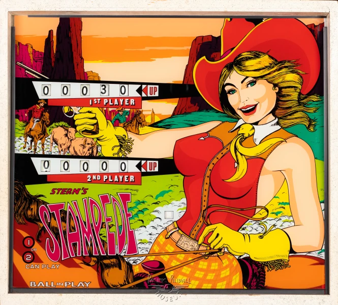 stampede-817-bg.jpg pinball machine - Preview image showing playfield artwork and design details