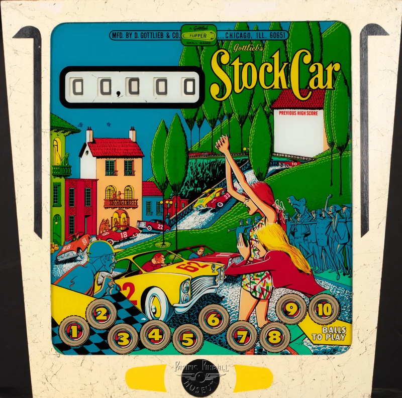 stock-car-650-bg.jpg pinball machine - Preview image showing playfield artwork and design details