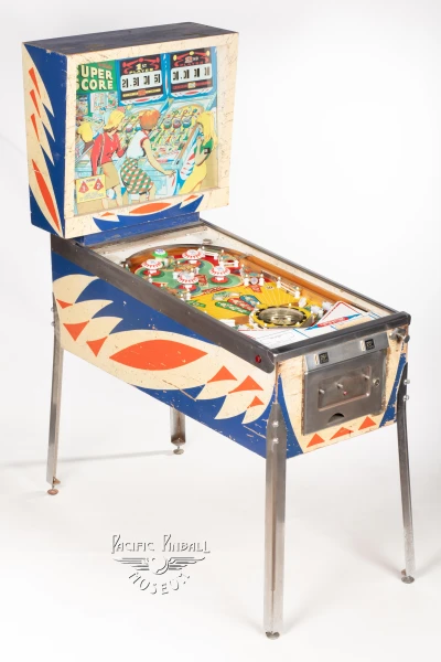 super-score-154-34.jpg pinball machine - Preview image showing playfield artwork and design details