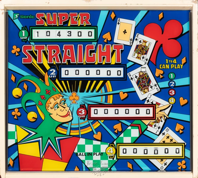 super-straight-808-bg.jpg pinball machine - Preview image showing playfield artwork and design details