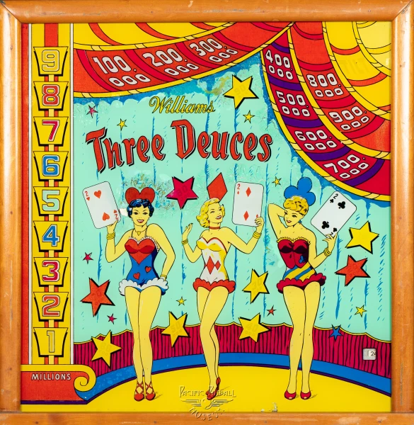 three-deuces-1505-bg.jpg pinball machine - Preview image showing playfield artwork and design details
