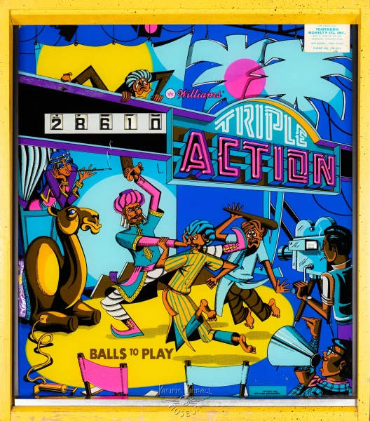 triple-action-975-bg.jpg pinball machine - Preview image showing playfield artwork and design details